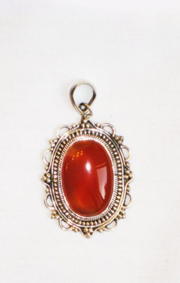 PN072 Carnelian Pendant in Sterling Silver