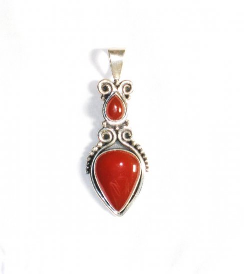 PN148 Carnelian Pendant in Sterling Silver