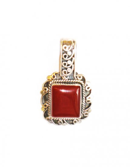 PN076 Red Jasper Pendant in Sterling Silver