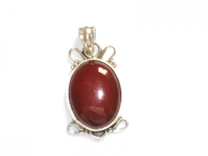 PN534 Red Jasper Pendant in Sterling Silver