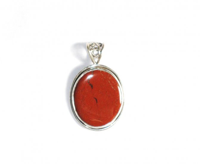 PN129 Red Jasper Pendant in Sterling Silver