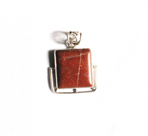 PN133 Red Jasper Pendant in Sterling Silver