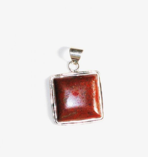 PN150 Red Jasper Pendant in Sterling Silver