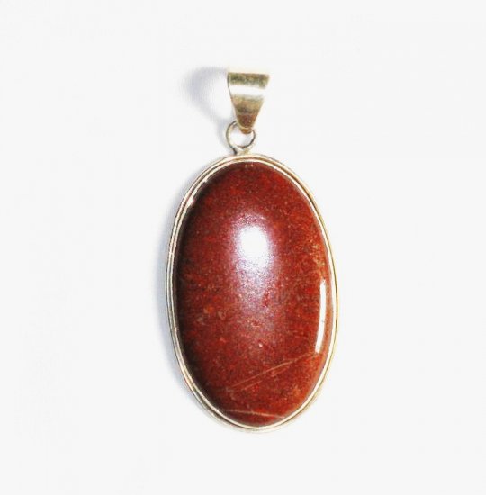 PN152 Red Jasper Pendant in Sterling Silver