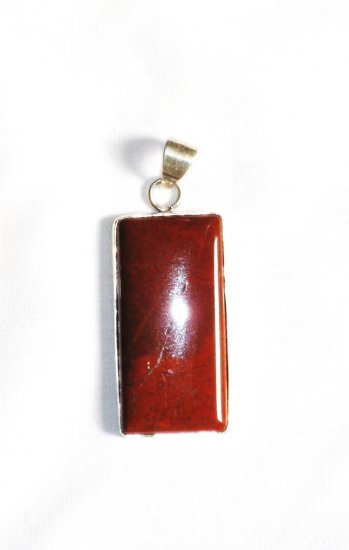 PN157 Red Jasper Pendant in Sterling Silver