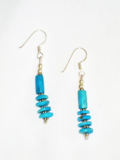 ST605 Turquoise Earrings Set in Sterling Silver
