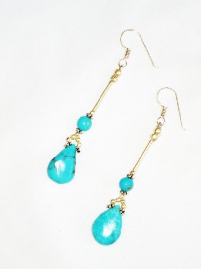 ST607 Turquoise Earrings Set in Sterling Silver