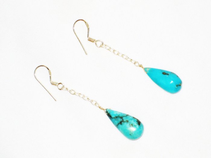 ST609 Turquoise Earrings Set in Sterling Silver