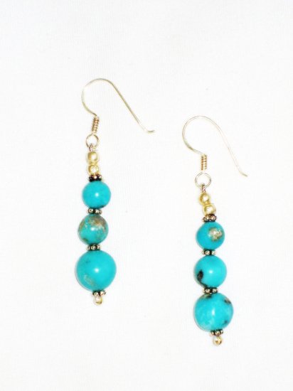 ST613 Turquoise Earrings Set in Sterling Silver