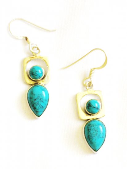 ST616 Turquoise Earrings Set in Sterling Silver