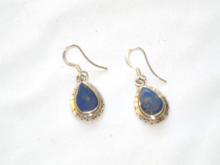 ER001 Lapis Lazuli Earrings Set in Sterling Silver