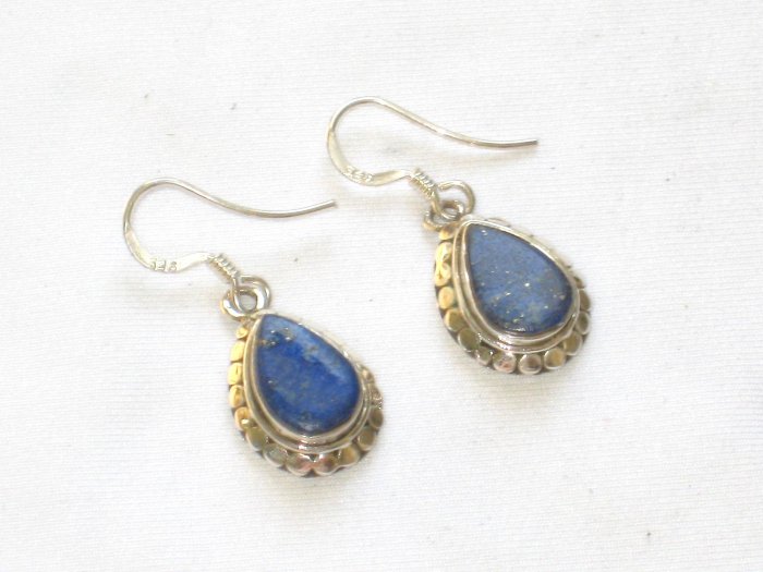 ER014 Lapis Lazuli Earrings Set in Sterling Silver
