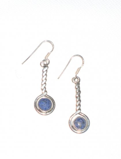 ST391 Lapis Lazuli Earrings Set in Sterling Silver