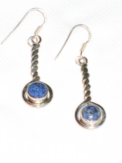 ST391 Lapis Lazuli Earrings Set in Sterling Silver