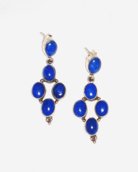 ST392 Lapis Lazuli Earrings Set in Sterling Silver
