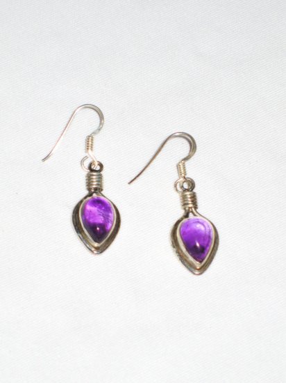 ER038 Amethyst Earrings set in sterling silver