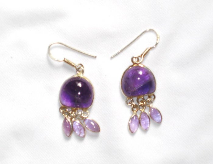 ER046 Amethyst Earrings set in sterling silver
