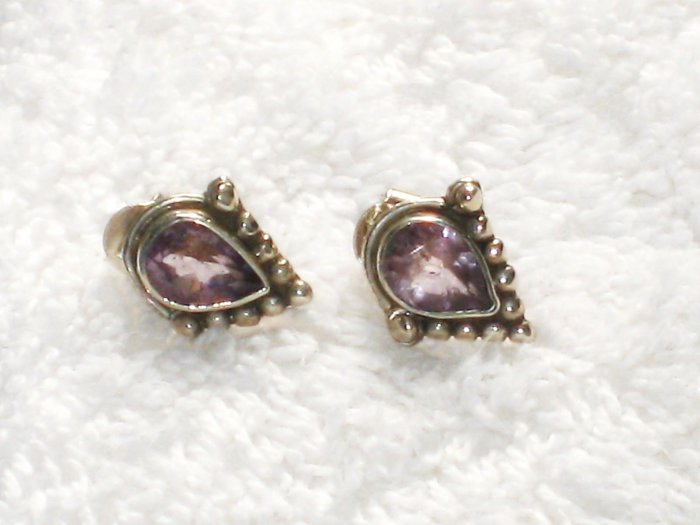 ER062 Amethyst Earrings set in sterling silver