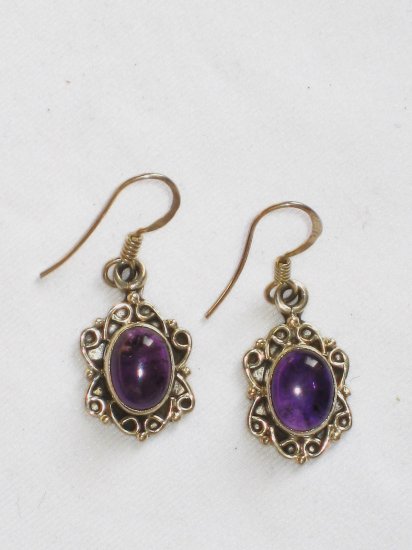 ER084 Amethyst Earrings set in sterling silver