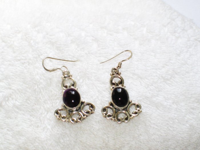 ER086 Amethyst Earrings set in sterling silver