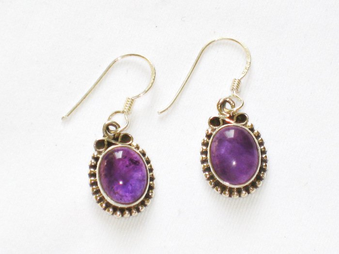 ER095 Amethyst Earrings set in sterling silver