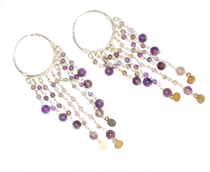 ST381 Amethyst Earrings set in sterling silver