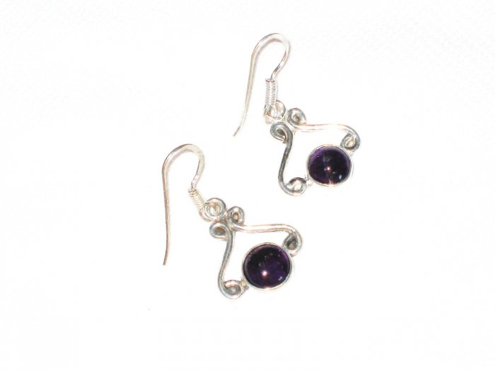 ST386 Amethyst Earrings set in sterling silver