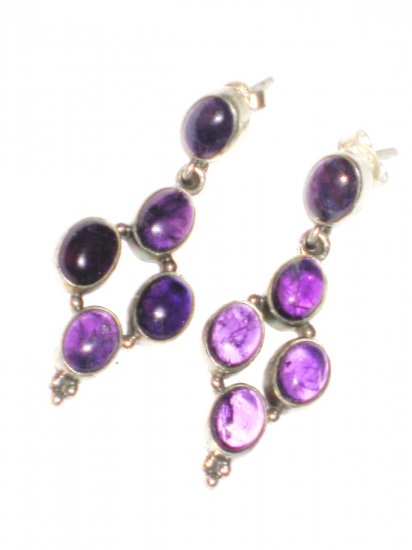 ST396 Amethyst Earrings set in sterling silver