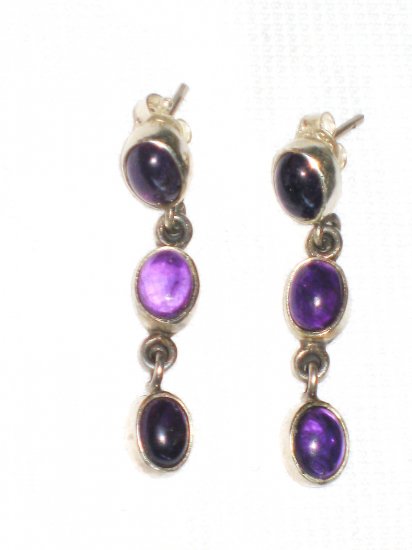 ST399 Amethyst Earrings set in sterling silver