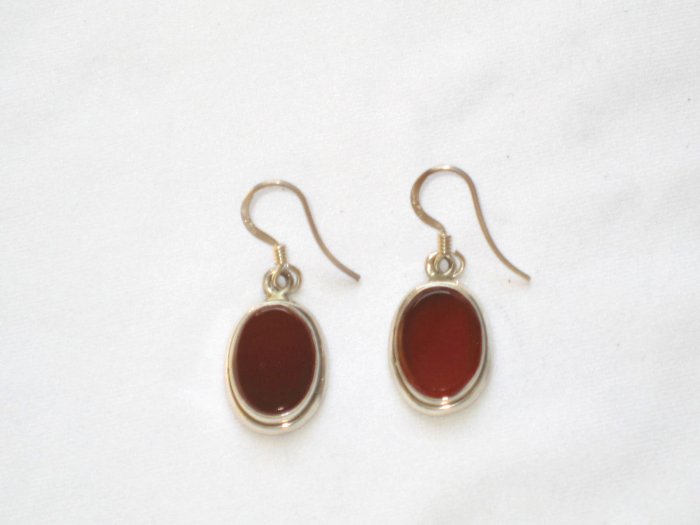 ER002 Carnelian Earrings set in sterling silver