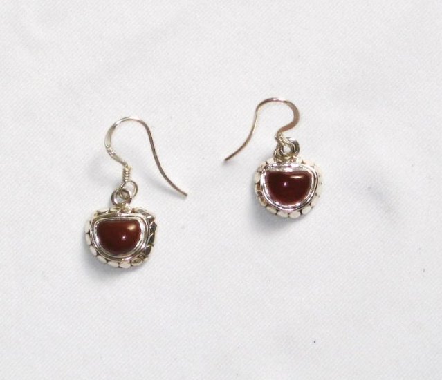 ER057 Carnelian Earrings set in sterling silver
