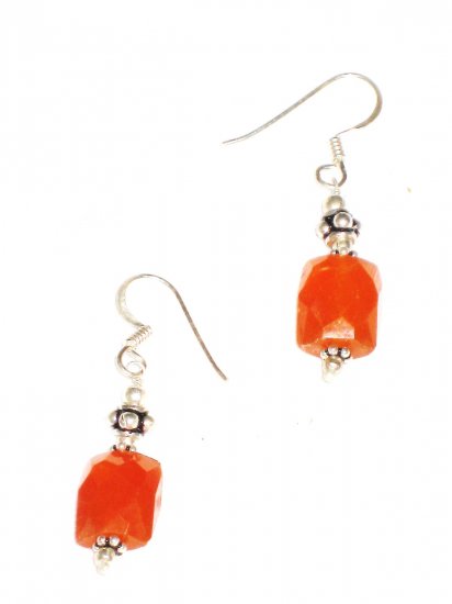 ST586 Carnelian Earrings set in sterling silver