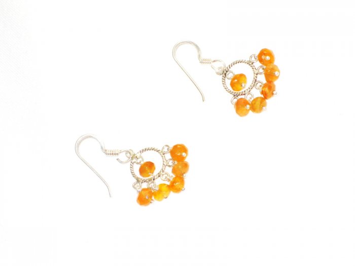 ST599 Carnelian Earrings set in sterling silver