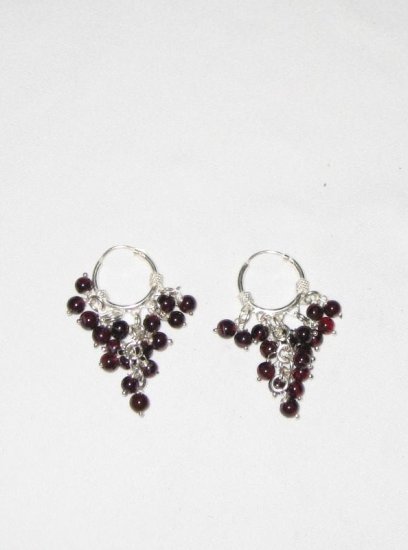 ER025 Garnet Earrings set in sterling silver