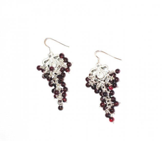 ST380 Garnet Earrings set in sterling silver