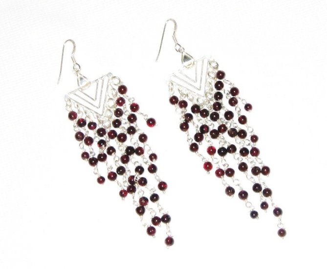 ST385 Garnet Earrings set in sterling silver