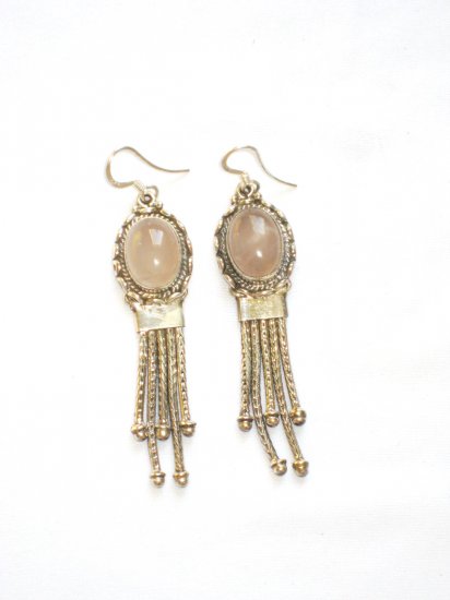ER008 Rose Quartz Earrings set in sterling silver