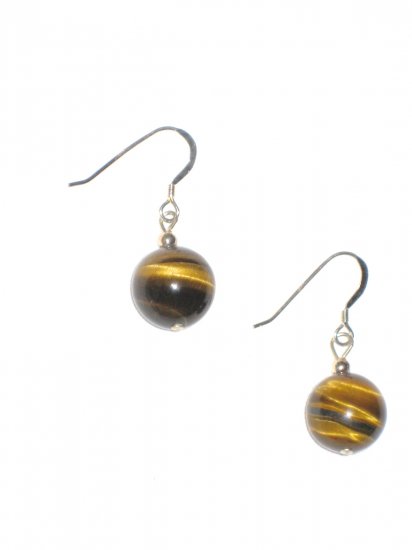 ST585 Tiger's Eye Earrings set in sterling silver
