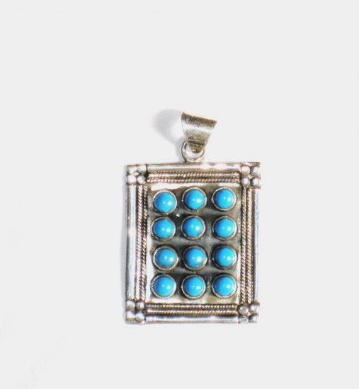 PN213 Turquoise Pendant in Sterling Silver