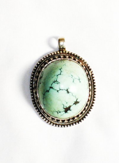PN257 Turquoise Pendant in Sterling Silver
