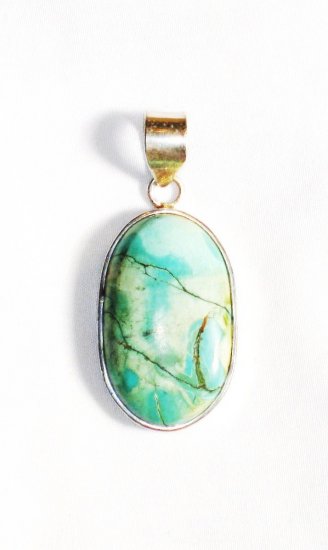 PN258 Turquoise Pendant in Sterling Silver - SOLD