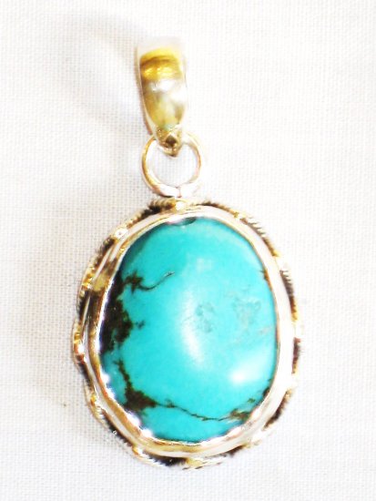 PN327 Turquoise Pendant in Sterling Silver