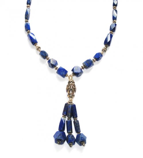 ST058 Lapis Lazuli Necklace in Sterling Silver
