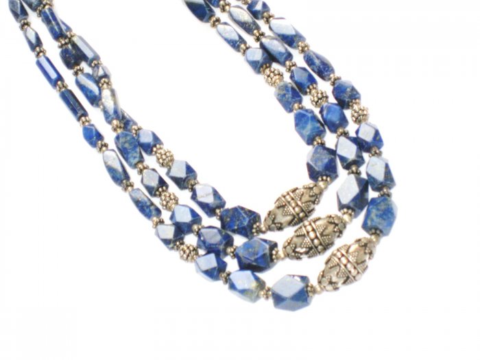 ST087 Lapis Lazuli Necklace in Sterling Silver