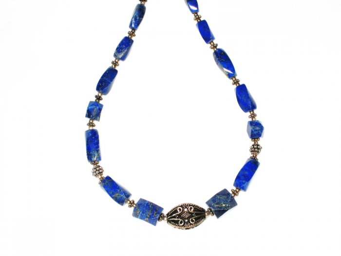 ST528 Lapis Lazuli Necklace in Sterling Silver