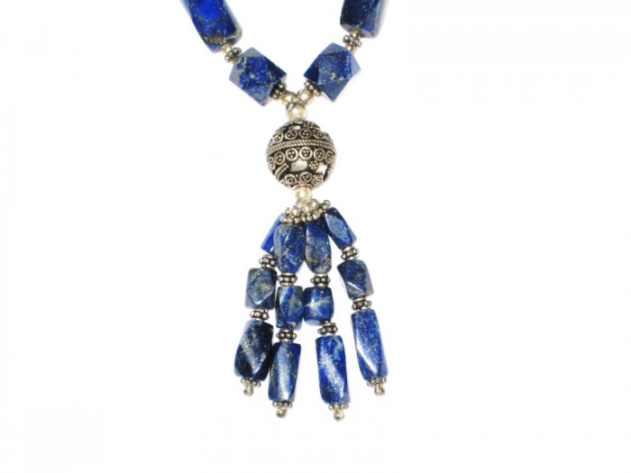 ST529 Lapis Lazuli Necklace in Sterling Silver