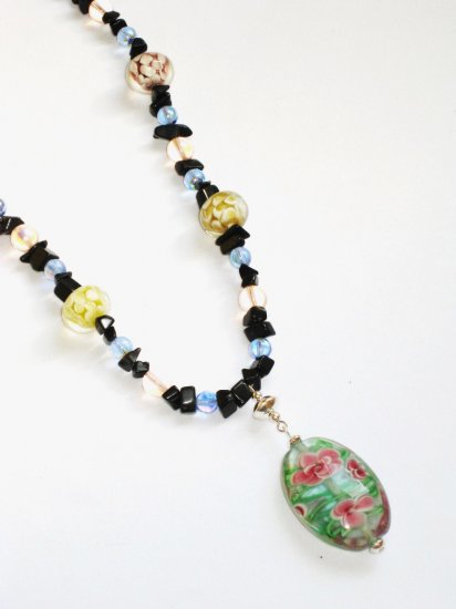 ST296 Murano Glass Necklace, Earrings and Bracelet in Sterling Silver