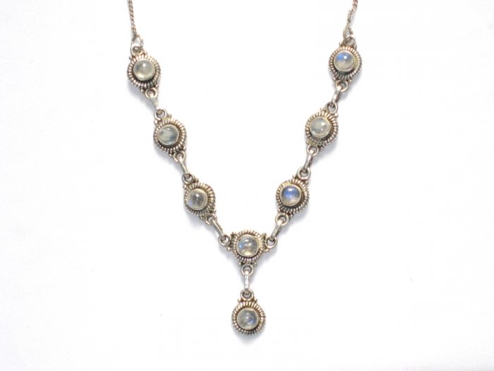 ST011 Moonstone Necklace in Sterling Silver