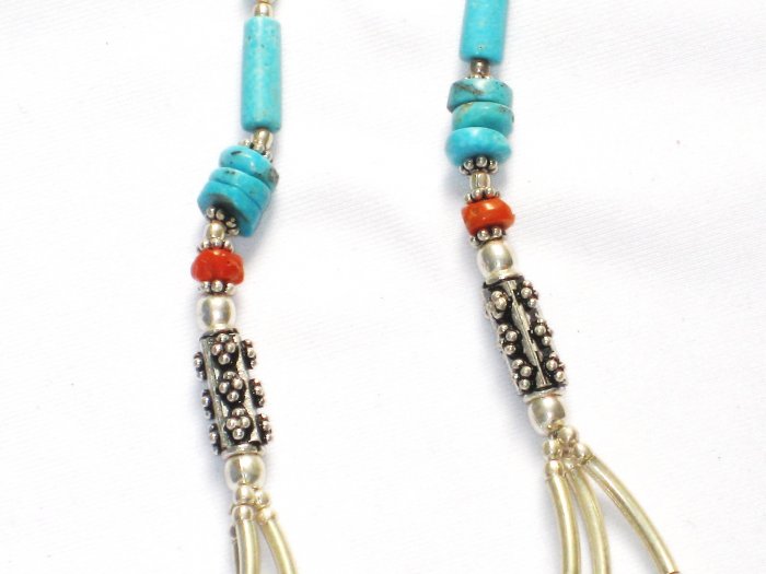 ST035 Turquoise Necklace in Sterling Silver