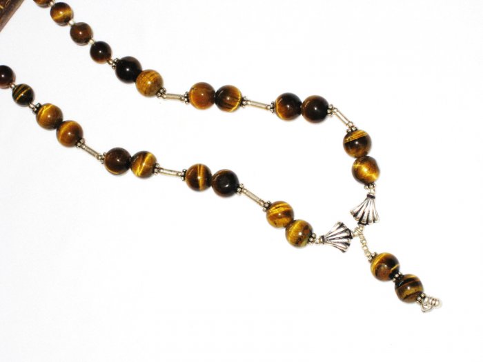 ST523 Tiger's Eye Necklace in Sterling Silver